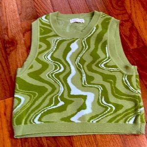 Pacsun L.A. Hearts Green Marble Sweater Vest💚🤍